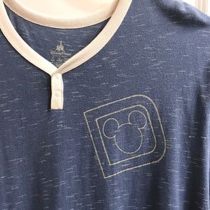 Mickey Mouse D Polo Shirt Disney Parks Denim Blue Womens Size 2X XXL Soft